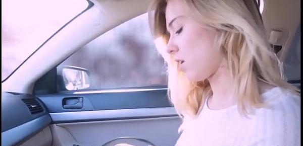  Young hot blonde stepsister Haley Reed banged by stepbrother in his car